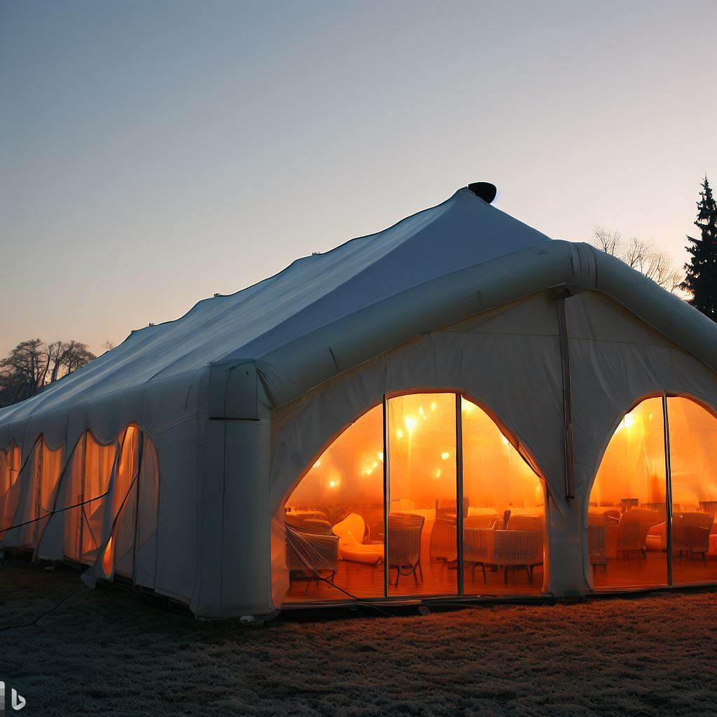 outside view of heated tent